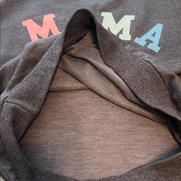 Gray 'MAMA' Crew Neck Sweatshirt in Raglan Style Cotton Blend | Size S Small - Picture 8 of 11